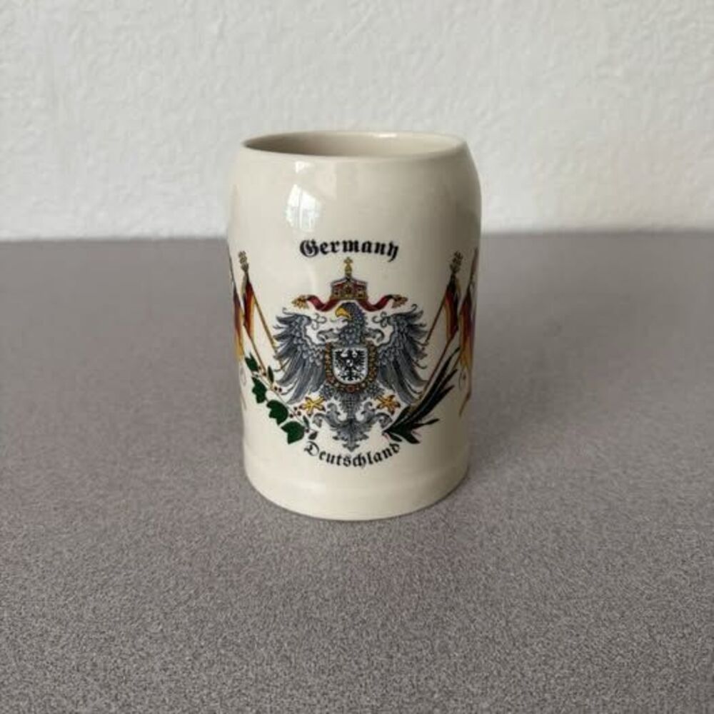 Vintage Old Germany Eagle Crest Stoneware Beer Stein Mug